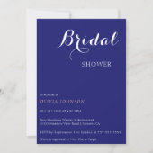 MIDNIGHT Minimale Bridal Shower Invitation Kaart (Voorkant)