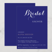 MIDNIGHT Minimale Bridal Shower Invitation Kaart (Voorkant / Achterkant)