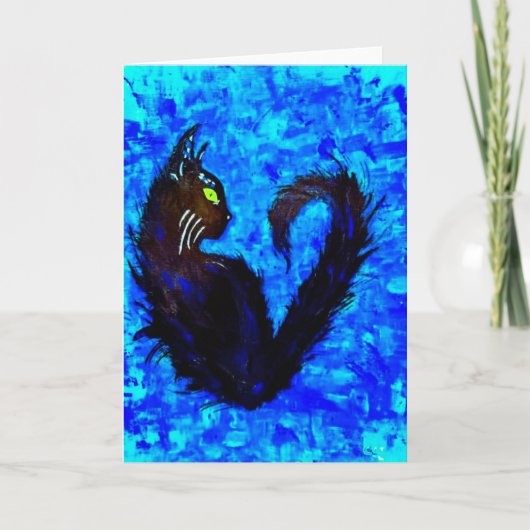 Midnight Mischief "Miaou" Blank Wenskaart (Voorkant)
