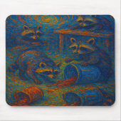 Midnight Mischief – Raccoons Getting into Trouble  Muismat (Voorkant)