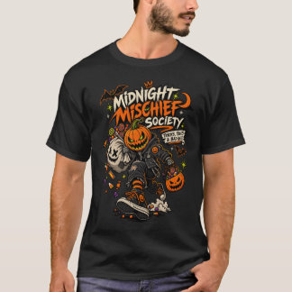 Midnight Mischief Society Halloween Punk Pompoen T T-shirt