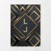 Midnight moderne gouden bruiloft drieluik uitnodiging (Cover)