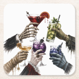 Midnight Monsters Halloween Cocktail Kartonnen Onderzetters