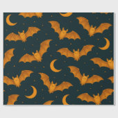 Midnight Moon Bats Cadeaupapier (Vlak)