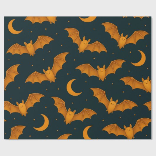 Midnight Moon Bats Cadeaupapier (Vlak)