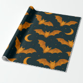 Midnight Moon Bats Cadeaupapier (Uitgerold)
