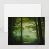 Midnight Moon - Lime Green Briefkaart (Voorkant / Achterkant)