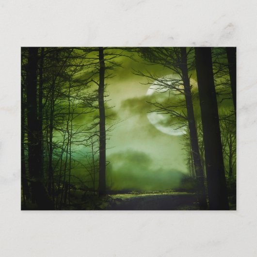 Midnight Moon - Lime Green Briefkaart (Voorkant)