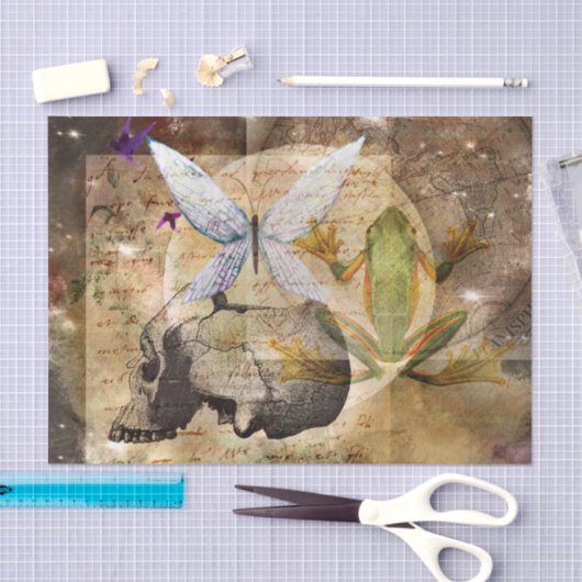 Midnight Moon Magic Spell Frog Decoupage Tissuepapier (Craft)