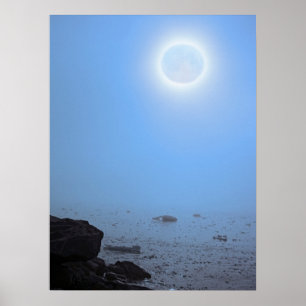 Midnight Moon Noordpoolgebied, Svalbard Poster