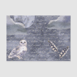 Midnight Moon, Owl and Feather Decoupage Tissuepapier