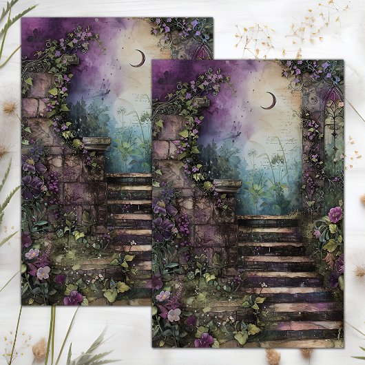 MIDNIGHT MOON TUIN DECOUPAGE TISSUE PAPIER