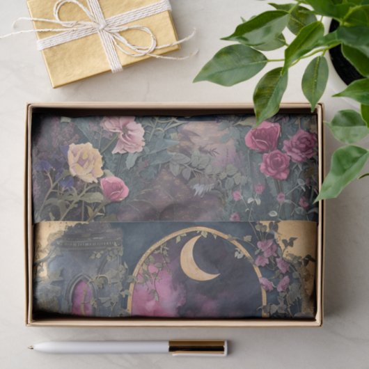 MIDNIGHT MOON TUIN DECOUPAGE TISSUE PAPIER (Geschenk)