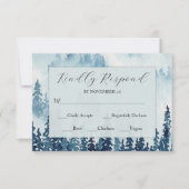 Midnight Moonlight Rustic Wedding RSVP Kaart (Voorkant)