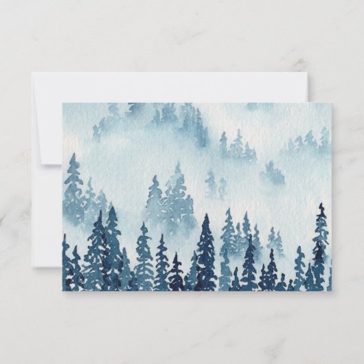 Midnight Moonlight Rustic Wedding RSVP Kaart (Achterkant)