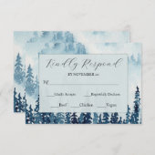 Midnight Moonlight Rustic Wedding RSVP Kaart (Voorkant / Achterkant)