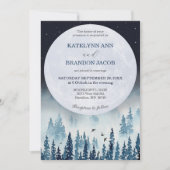 Midnight Moonlight rustieke bruiloft Kaart (Voorkant)