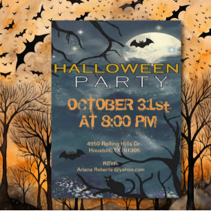 Midnight Moonlight Volwassen Halloween Kaart