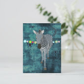 Midnight Moonlight Zebra Briefkaart (Staand voorkant)