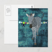 Midnight Moonlight Zebra Briefkaart (Voorkant / Achterkant)