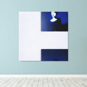 Midnight Muse in zwart-wit Canvas Afdruk (Insitu (Houten vloer))