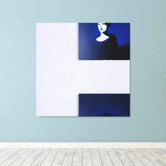 Midnight Muse in zwart-wit Canvas Afdruk (Insitu (Houten vloer))