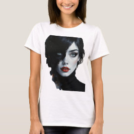 Midnight Muse - Ink-Splash Portret T-shirt