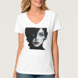 Midnight Muse - Ink-Splash Portret T-shirt