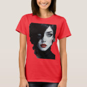 Midnight Muse - Ink-Splash Portret T-shirt (Voorkant)