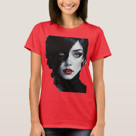 Midnight Muse - Ink-Splash Portret T-shirt