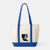 Midnight Muse - Ink-Splash Portret Tote Bag (Achterkant)