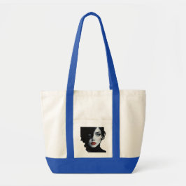 Midnight Muse - Ink-Splash Portret Tote Bag