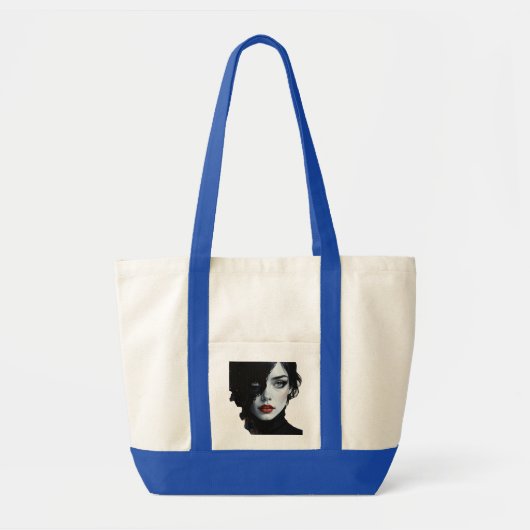 Midnight Muse - Ink-Splash Portret Tote Bag (Voorkant)
