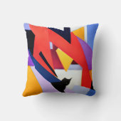 Midnight Muse - Zwarte Kat en Abstracte Kunst Bewe Kussen (Achterkant)