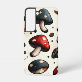 Midnight Mushrooms – Cottagecore Forest Telefoonho Samsung Galaxy Hoesje
