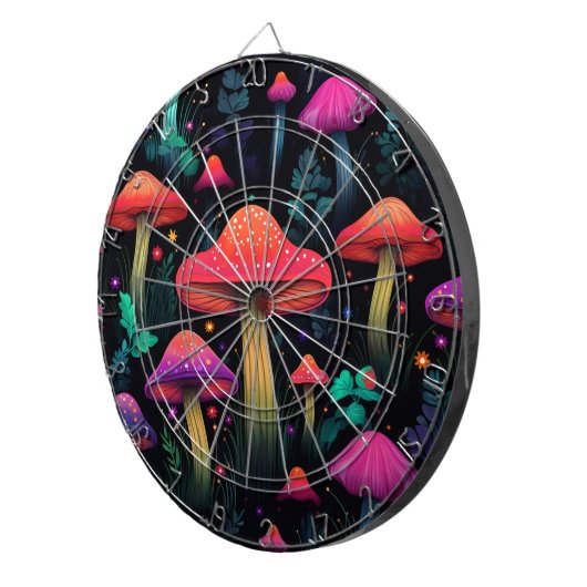 Midnight Mushrooms Dartboard Dartbord (Voorkant Rechts)