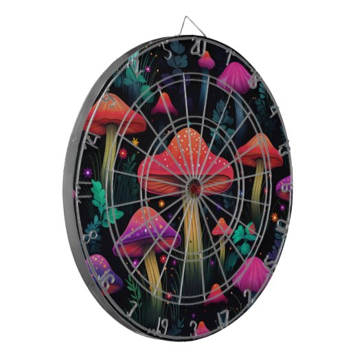 Midnight Mushrooms Dartboard Dartbord (Voorkant Links)