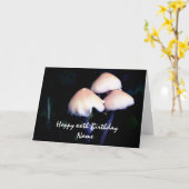 Midnight Mushrooms Natuur Gepersonaliseerd op zate Kaart (Gele Bloem)