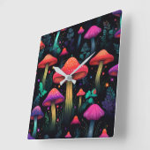 Midnight Mushrooms Wandklok (Hoek)