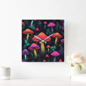 Midnight Mushrooms Wandklok (Huis)
