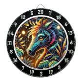 Midnight Mustang Paard in het paradijs Dartbord (Voorkant)