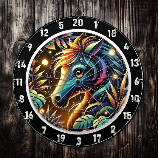 Midnight Mustang Paard in het paradijs Dartbord