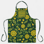 Midnight Mystique Blooms Aangepaste naam Schort (Voorkant)