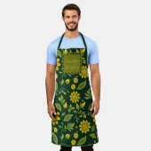 Midnight Mystique Blooms Aangepaste naam Schort (Gedragen)