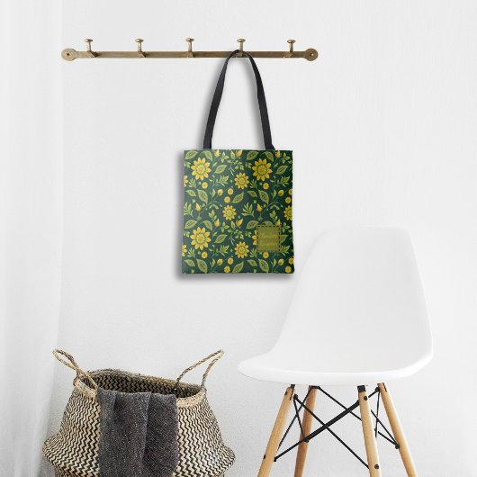 Midnight Mystique Blooms Tote Bag