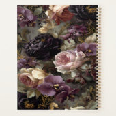Midnight Mystique: Stemmig Paars & Goud Bloemig Ha Planner (Achterkant)