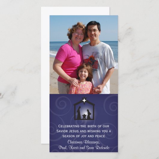 Midnight Nativity Kerstkaart (Voorkant / Achterkant)