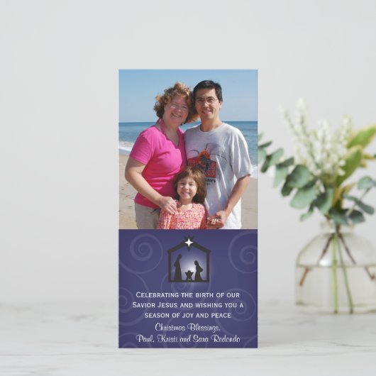 Midnight Nativity Kerstkaart (Staand voorkant)