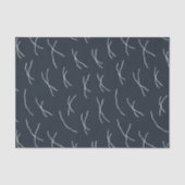 Midnight Navy Abstract Sketchy Dashes Tissuepapier (Voorkant)