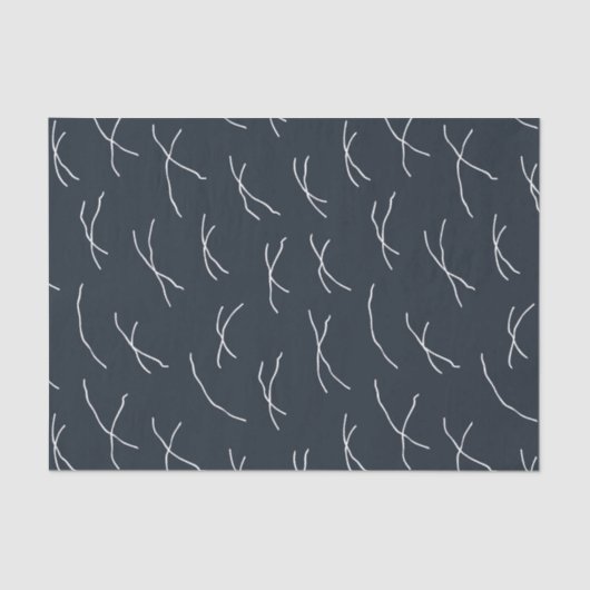 Midnight Navy Abstract Sketchy Dashes Tissuepapier (Voorkant)